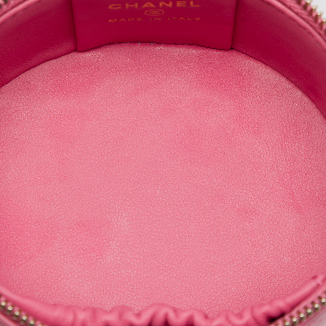 Chanel Mini CC Matelassé Cuir d'agneau Perle anse supérieure Vanity avec chaîne