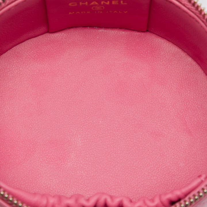 Chanel Mini CC Matelassé Cuir d'agneau Perle anse supérieure Vanity avec chaîne