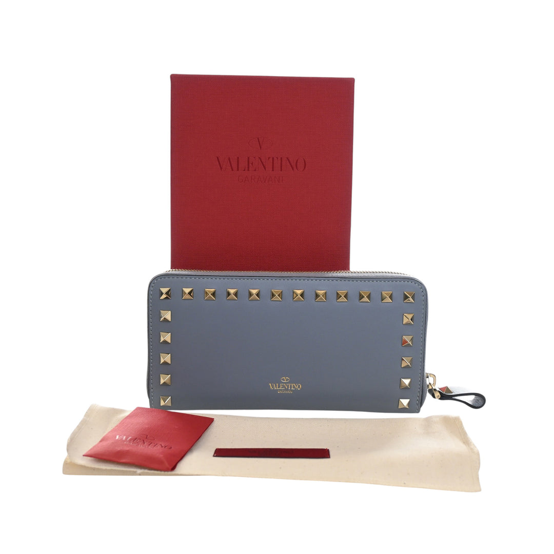 Rockstud Portefeuille long zippé Bleu