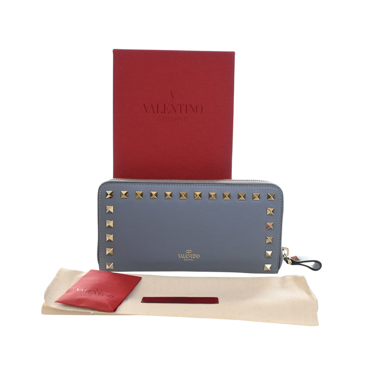 Rockstud Portefeuille long zippé Bleu