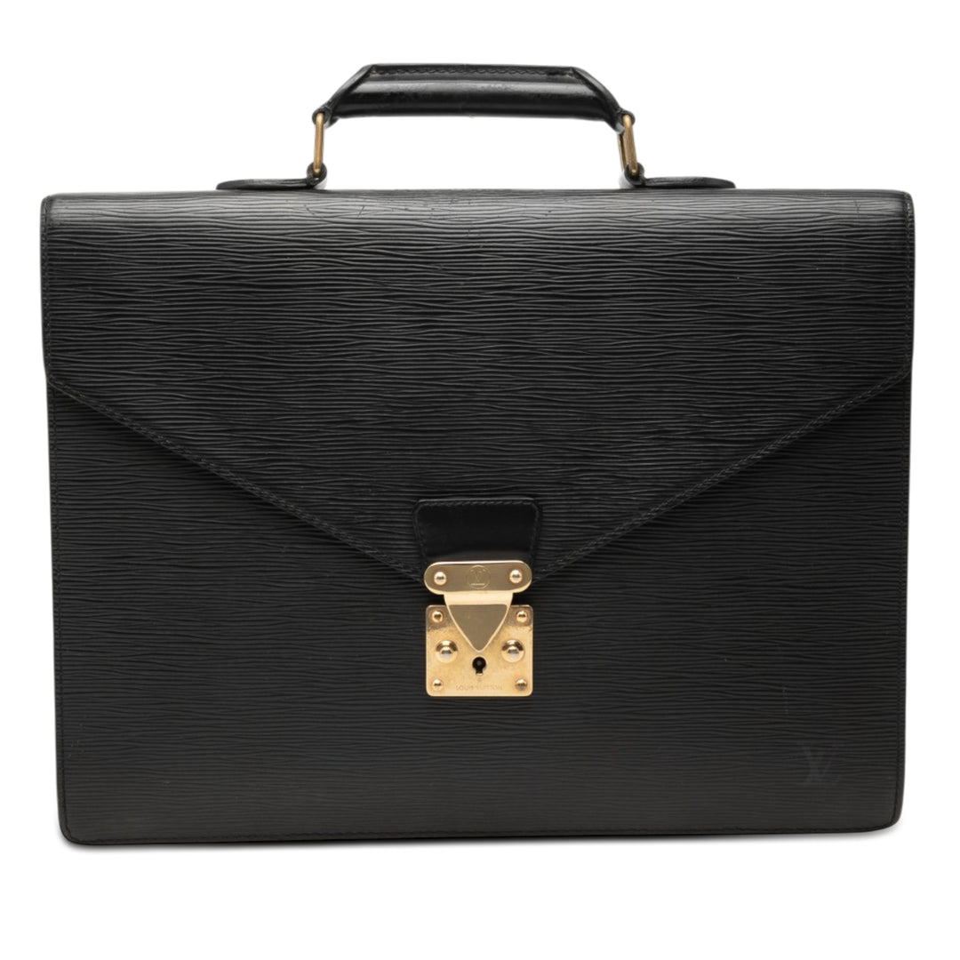 Louis Vuitton Serviette Conseiller Épi Noir – vue principale – GABY PARIS