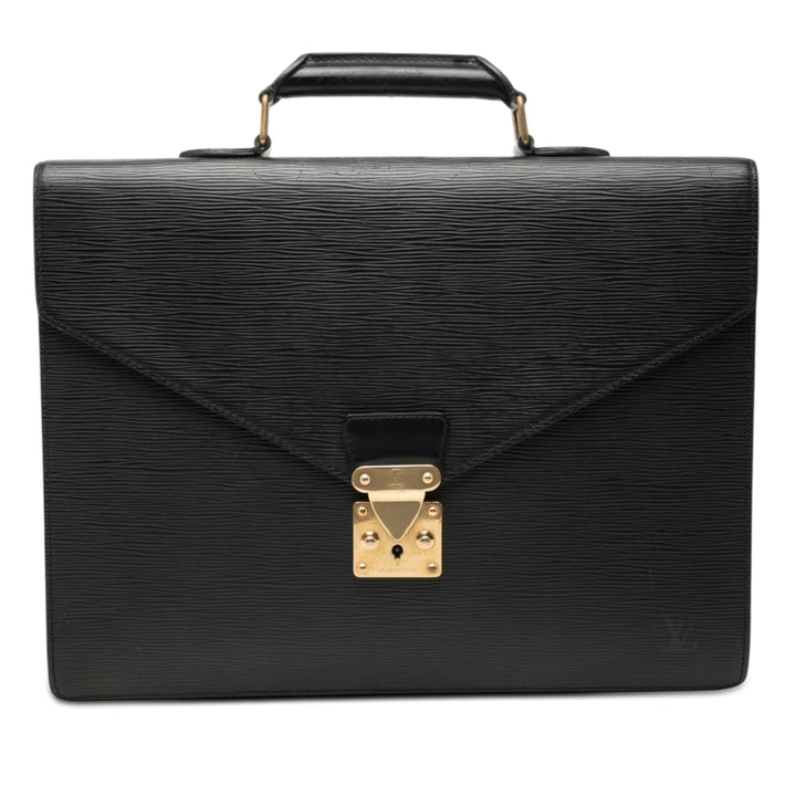 Louis Vuitton Serviette Conseiller Épi Noir – vue principale – GABY PARIS