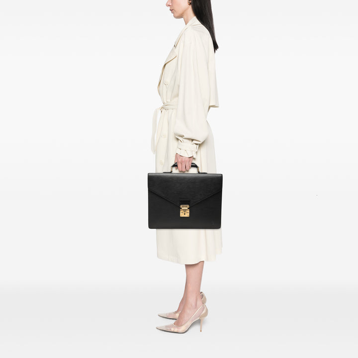 Louis Vuitton Serviette Conseiller Épi Noir – vue 6 – GABY PARIS