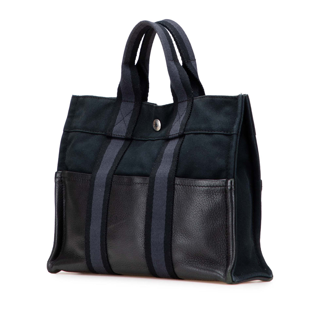 Canvas and Leather Fourre Tout PM Blue - Gaby Paris