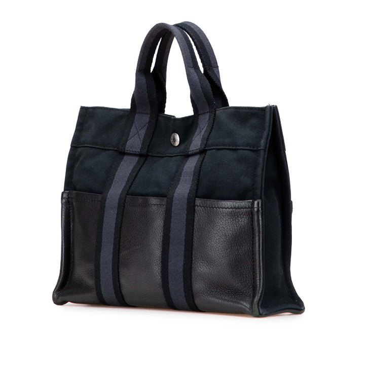 Canvas and Leather Fourre Tout PM Blue - Gaby Paris