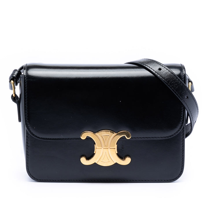 Celine Teen brillant Cuir de veau Triomphe Sac porté croisé