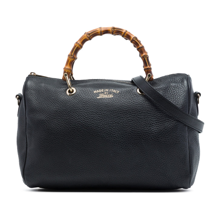 Bamboo Cabas Boston Sac Moyen Cuir de veau Noir