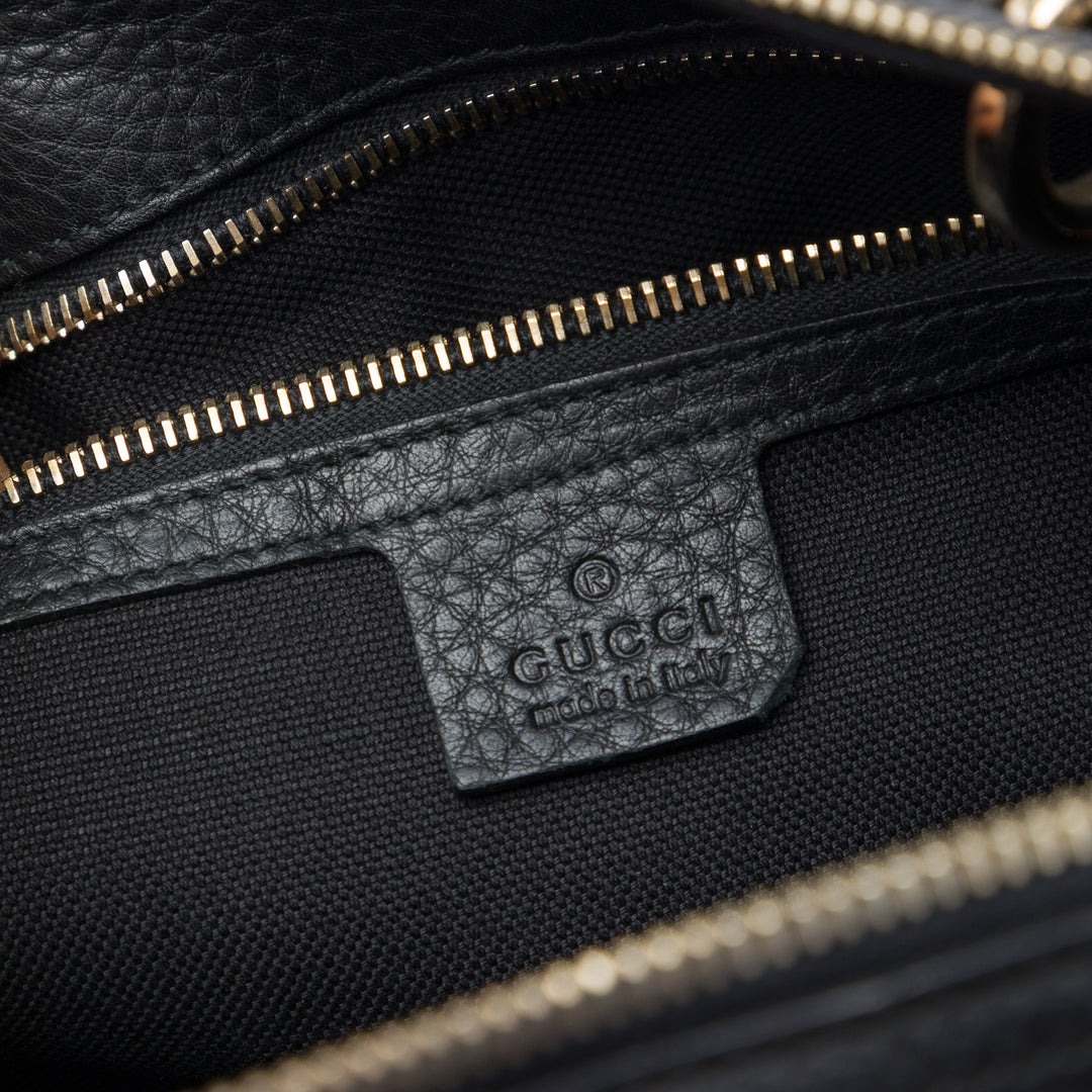 Bamboo Cabas Boston Sac Moyen Cuir de veau Noir