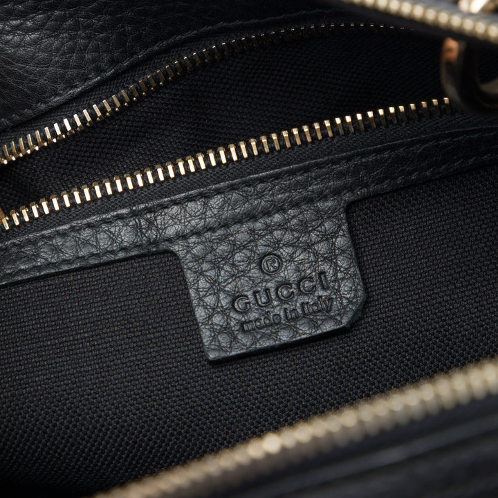 Bamboo Cabas Boston Sac Moyen Cuir de veau Noir