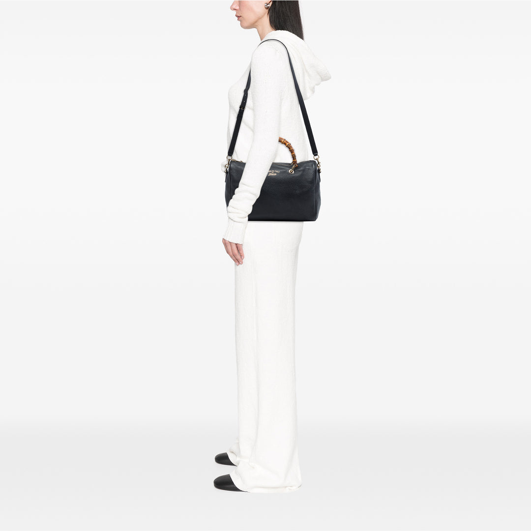 Bamboo Cabas Boston Sac Moyen Cuir de veau Noir