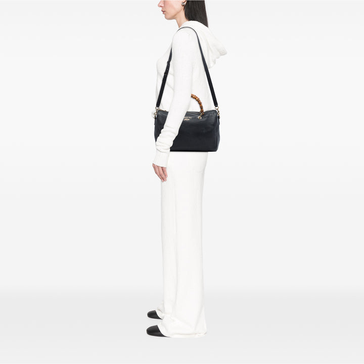 Bamboo Cabas Boston Sac Moyen Cuir de veau Noir
