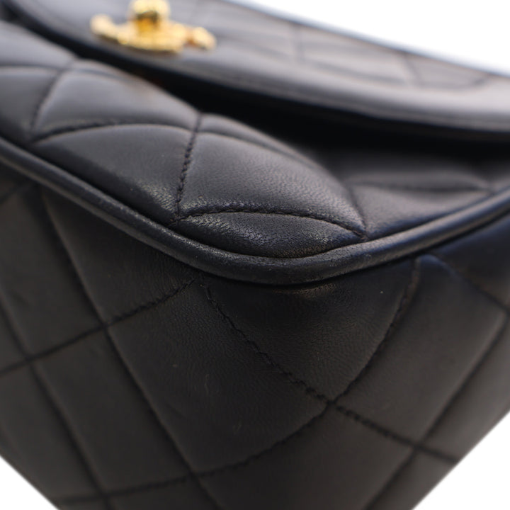 Chanel Small Matelassé Cuir d’agneau Diana Pompon Sac caméra