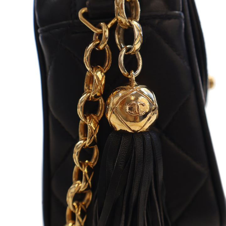 Chanel Small Matelassé Cuir d’agneau Diana Pompon Sac caméra