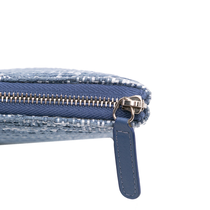 Large Tweed Deauville O Case Clutch Blue - Gaby Paris