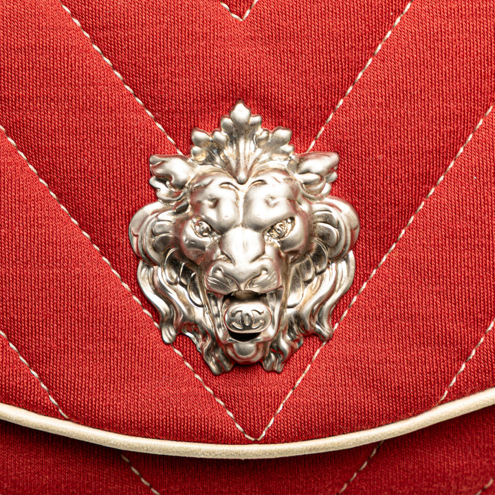Jumbo Chevron Jersey Leo Lion Flap Red - Gaby Paris