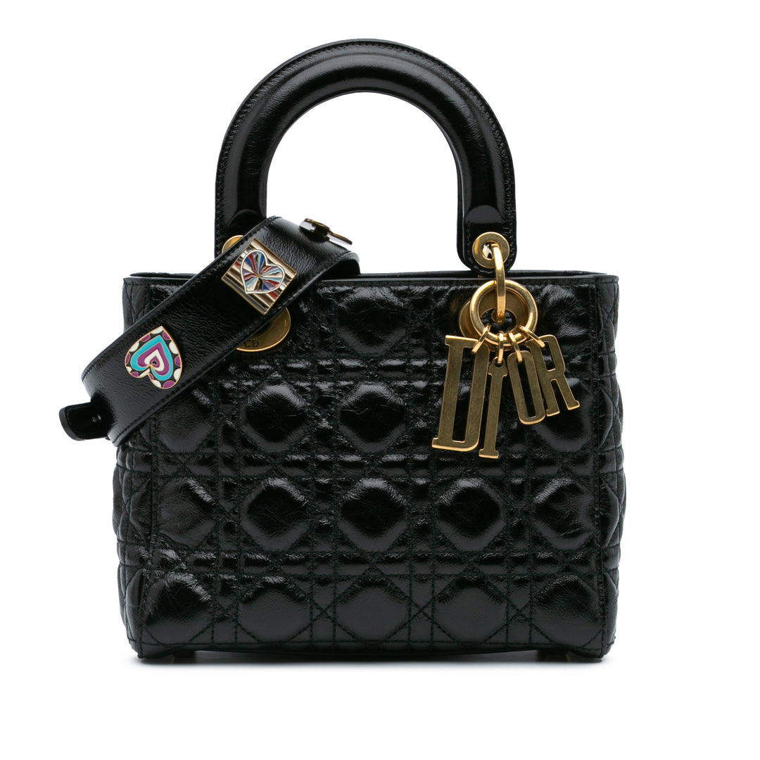 Small Crinkled Patent Cannage My ABCDior Lady Dior Black - Gaby Paris