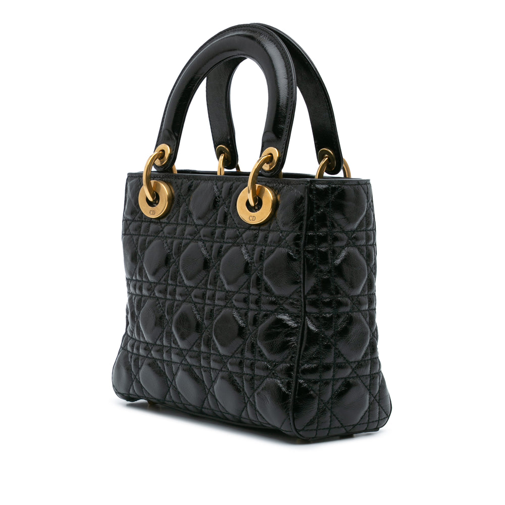 Small Crinkled Patent Cannage My ABCDior Lady Dior Black - Gaby Paris