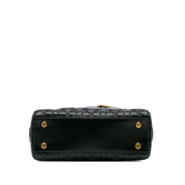 Small Crinkled Patent Cannage My ABCDior Lady Dior Black - Gaby Paris