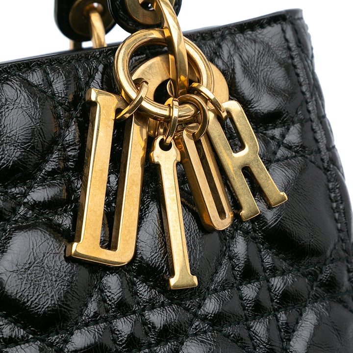 Small Crinkled Patent Cannage My ABCDior Lady Dior Black - Gaby Paris