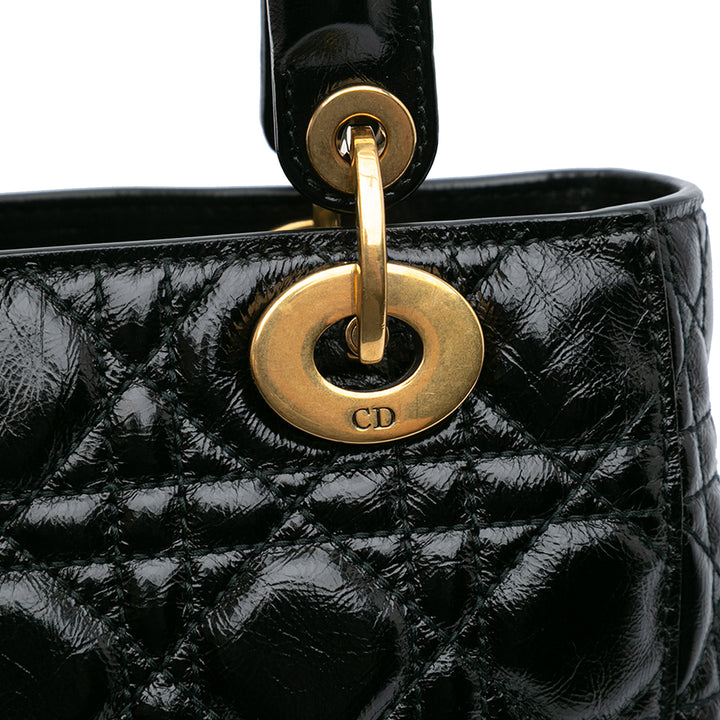 Small Crinkled Patent Cannage My ABCDior Lady Dior Black - Gaby Paris