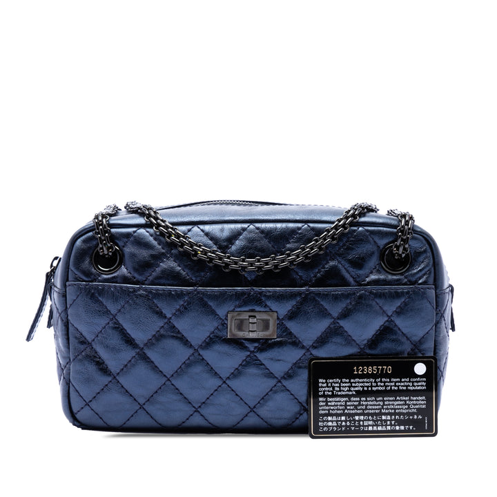 Chanel Medium Metallic Matelassé vieilli Cuir de veau Reissue Sac caméra