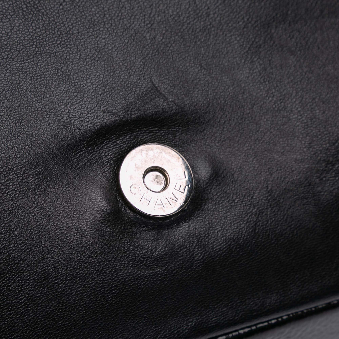 Lambskin and Patent Patchwork Brooklyn Flap Black - Gaby Paris