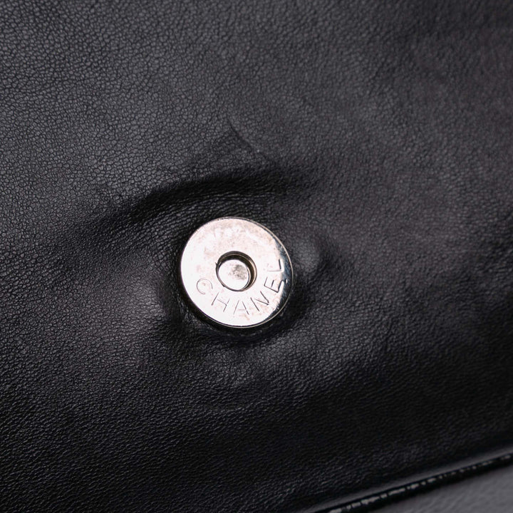 Lambskin and Patent Patchwork Brooklyn Flap Black - Gaby Paris