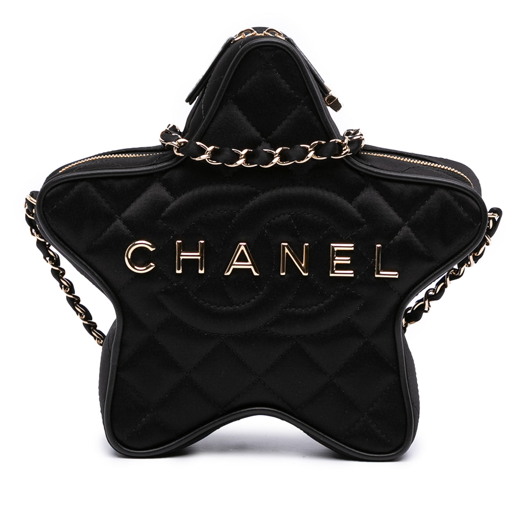 Chanel Quilted Satin Walk Of Fame Star Sac porté croisé Noir – GABY PARIS Authentique