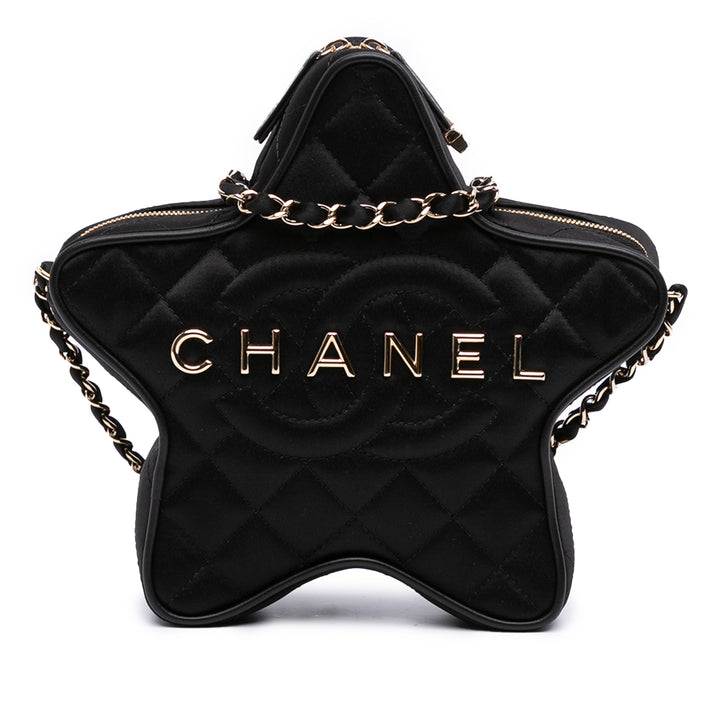 Chanel Quilted Satin Walk Of Fame Star Sac porté croisé Noir – GABY PARIS Authentique