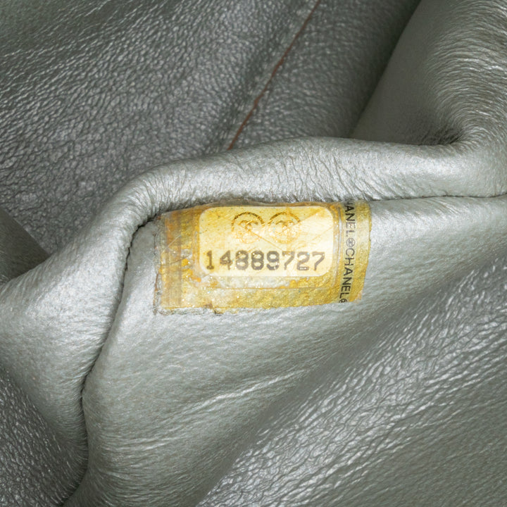Jumbo Classic Lambskin Double Flap Silver - Gaby Paris