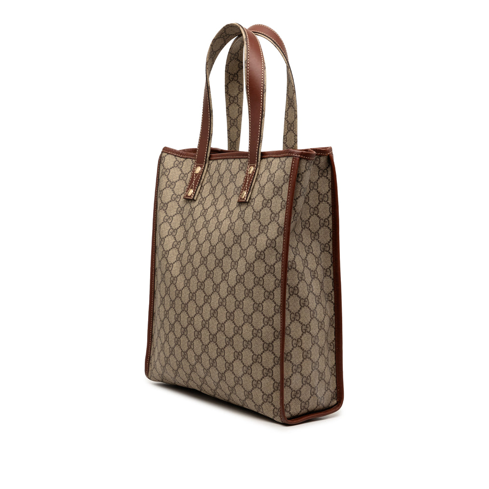 Gucci Cabas Web GG Supreme Marron – vue 2 – GABY PARIS