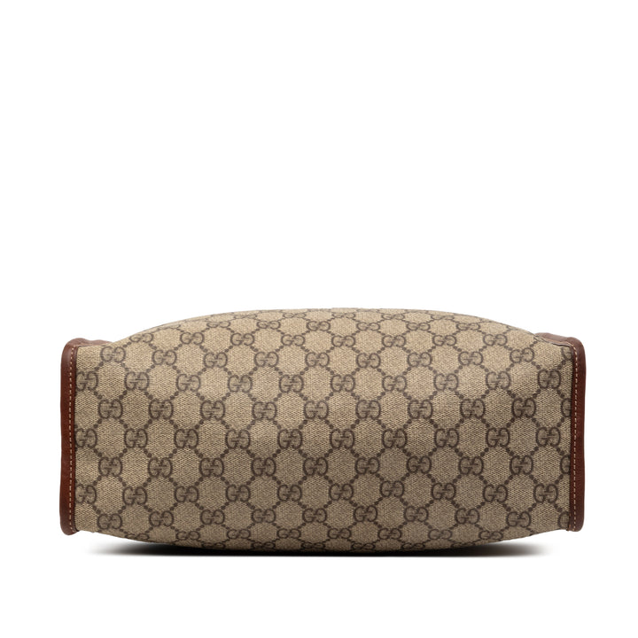Gucci Cabas Web GG Supreme Marron – vue 3 – GABY PARIS