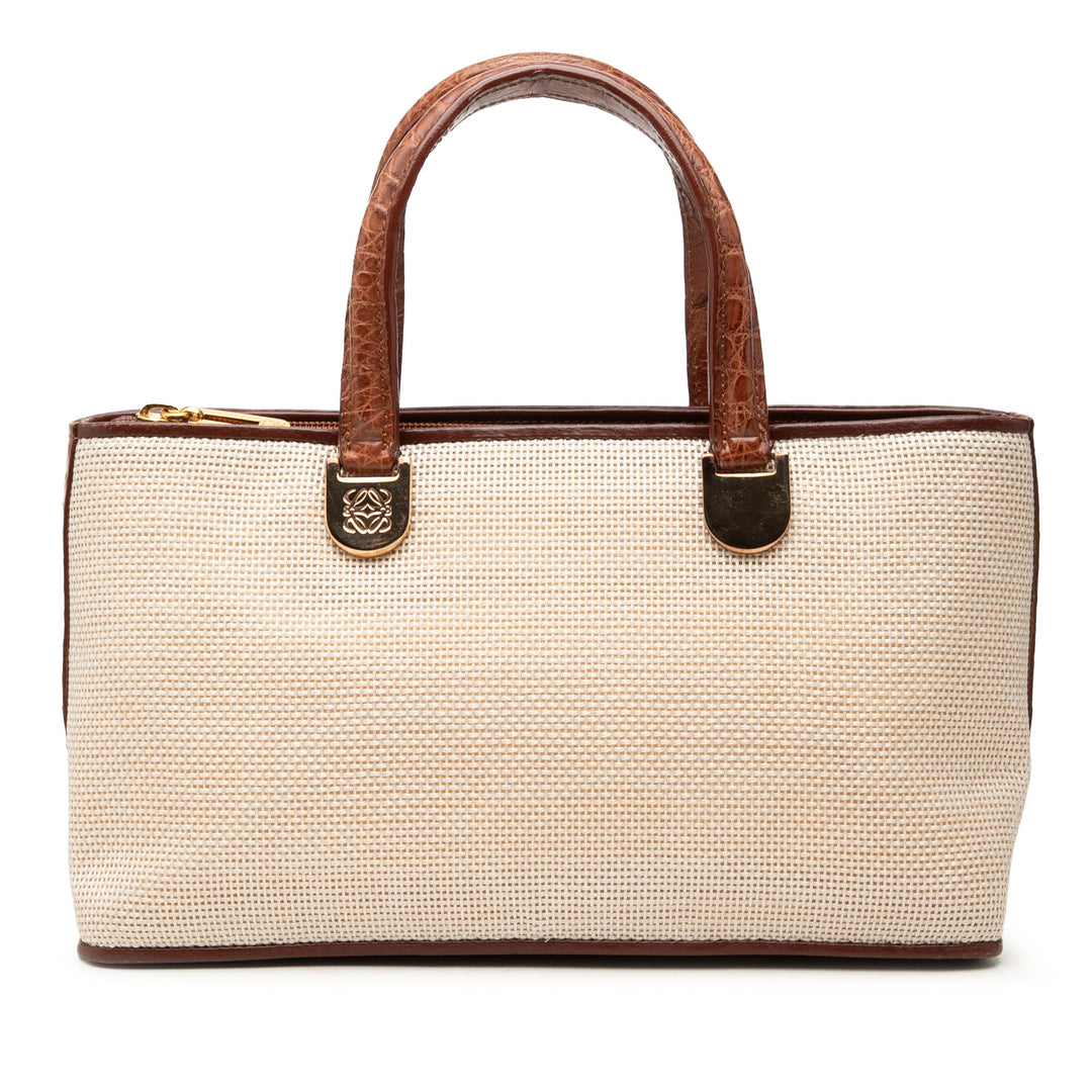 LOEWE Croc embossé Cuir à finitions Mesh Anagram Sac