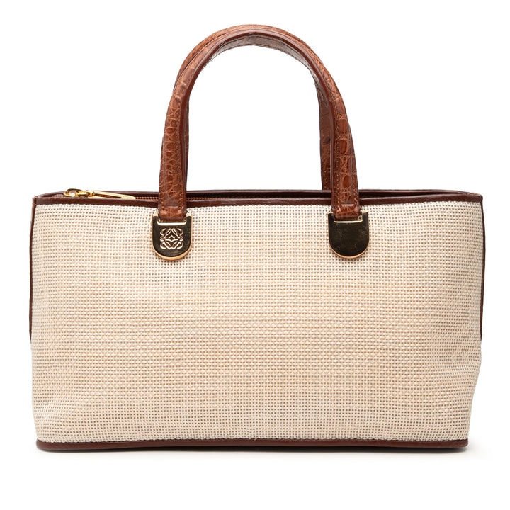 LOEWE Croc embossé Cuir à finitions Mesh Anagram Sac