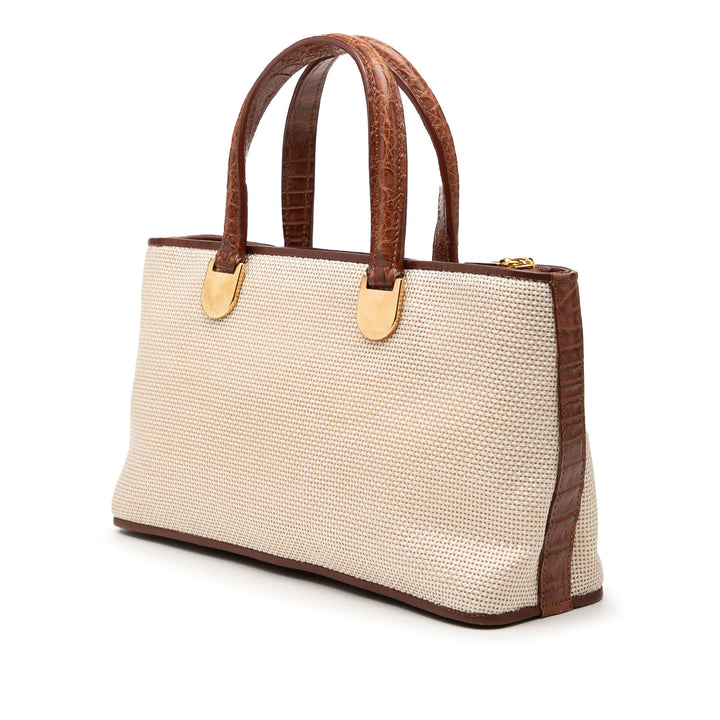 LOEWE Croc embossé Cuir à finitions Mesh Anagram Sac