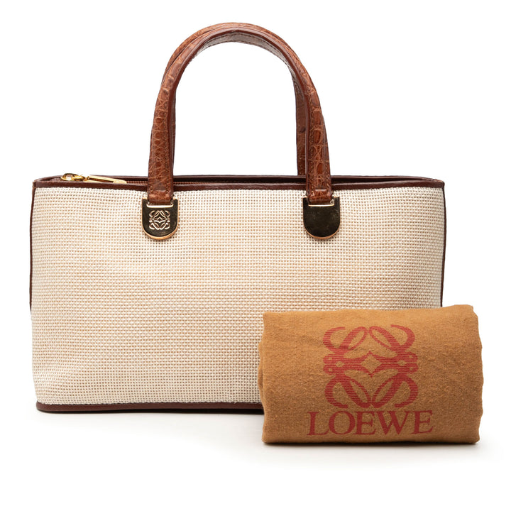 LOEWE Croc embossé Cuir à finitions Mesh Anagram Sac