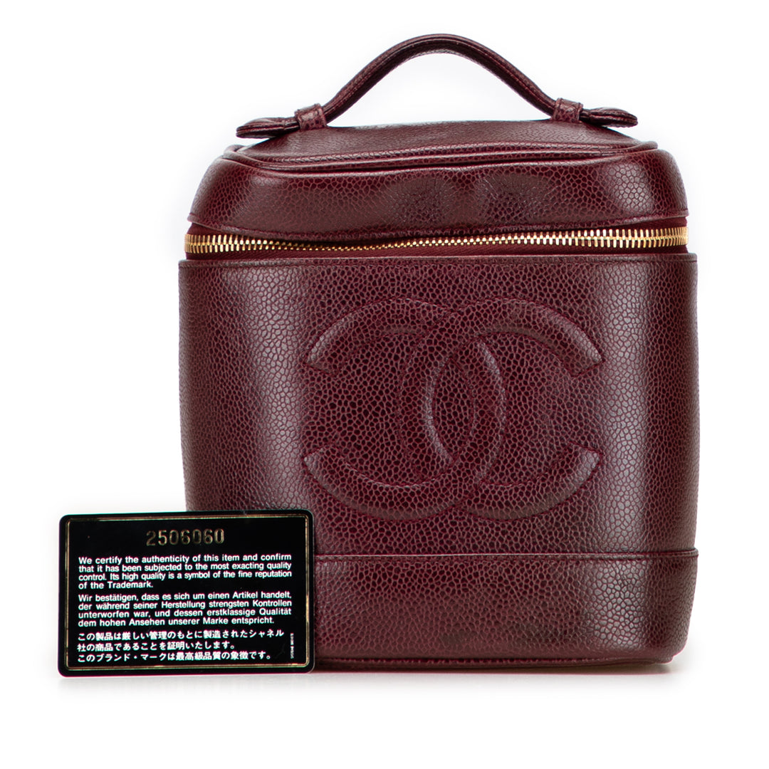 Chanel CC Caviar Vanity Bag Rouge