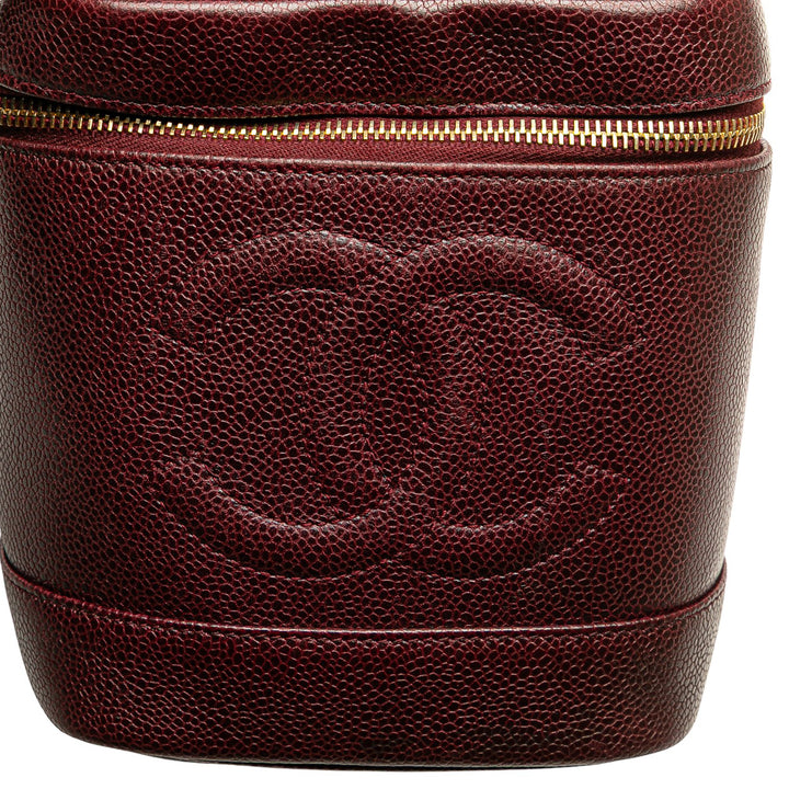 Chanel CC Caviar Vanity Bag Rouge