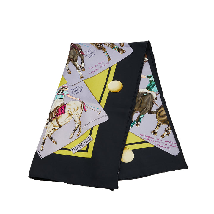 Hermès Le Monde du Polo Soie Foulard Jaune – GABY PARIS Authentique