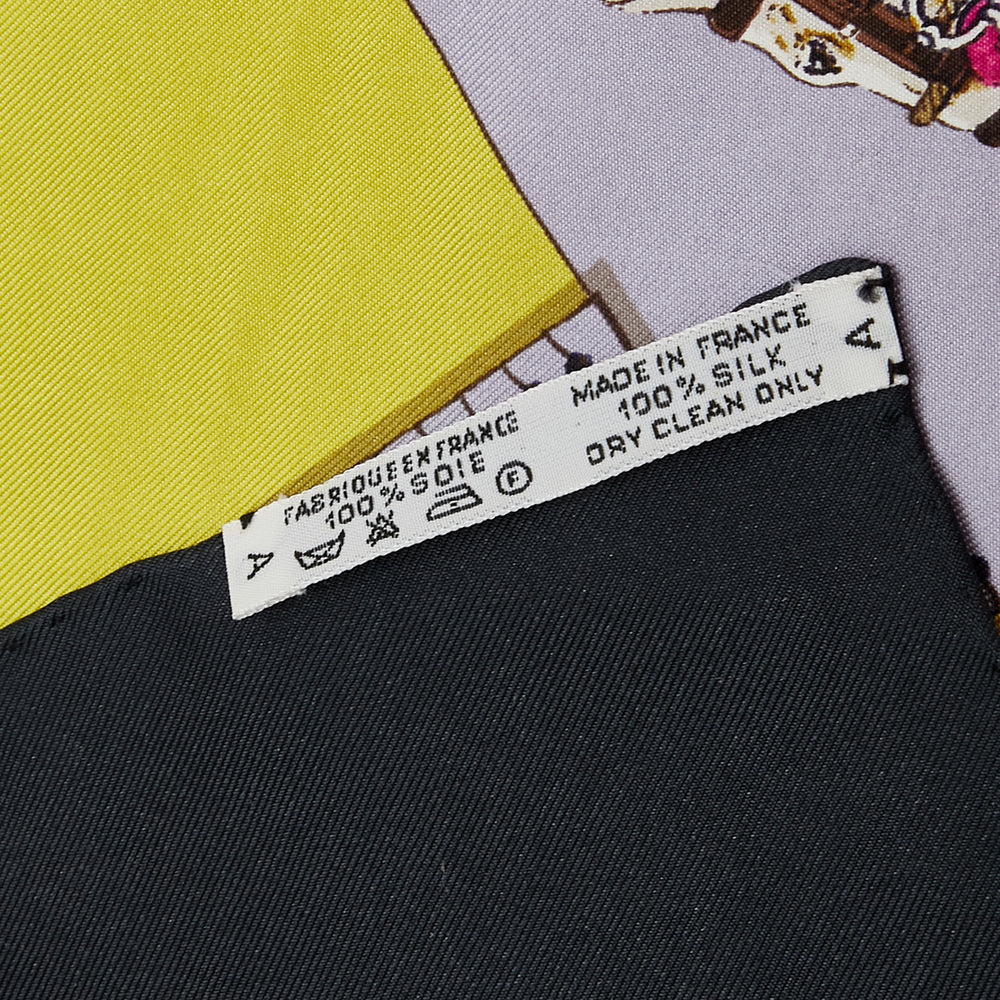 Hermès Le Monde du Polo Soie Foulard Jaune – GABY PARIS Authentique