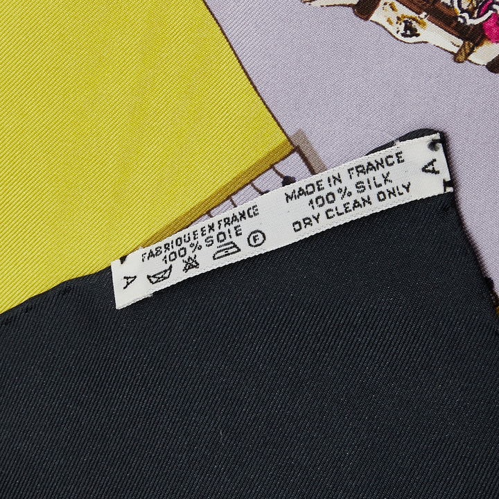 Hermès Le Monde du Polo Soie Foulard Jaune – GABY PARIS Authentique