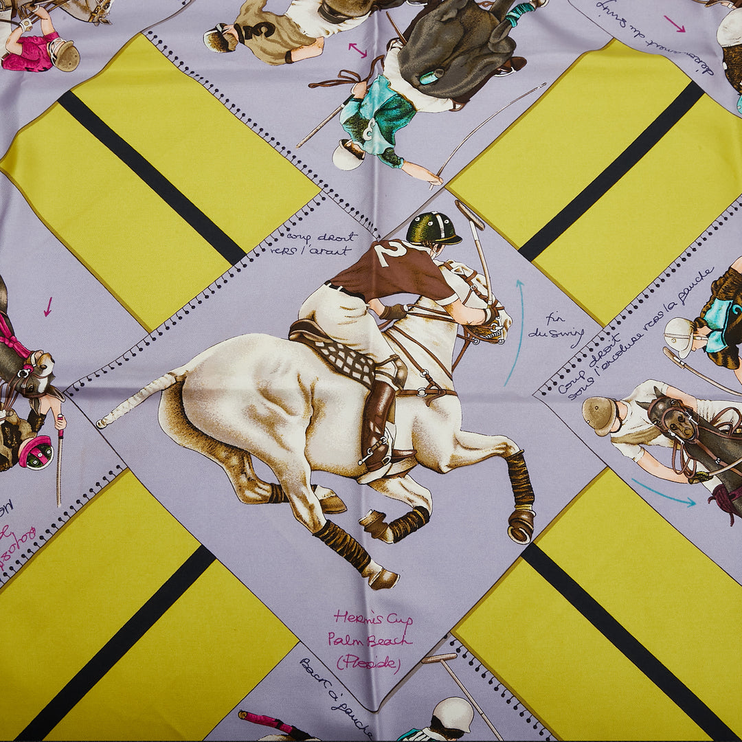 Hermès Le Monde du Polo Soie Foulard Jaune – GABY PARIS Authentique