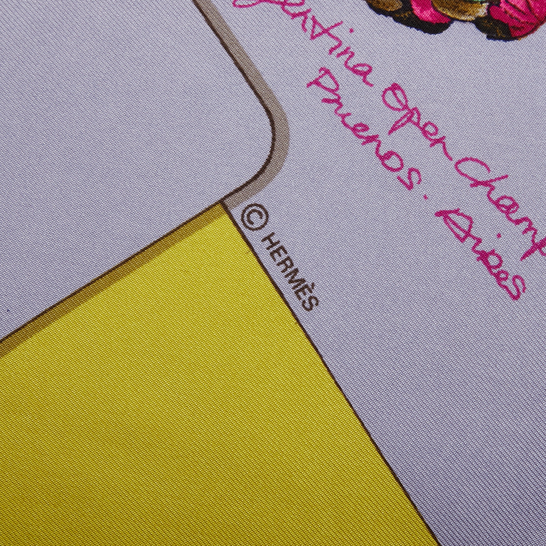 Hermès Le Monde du Polo Soie Foulard Jaune – GABY PARIS Authentique
