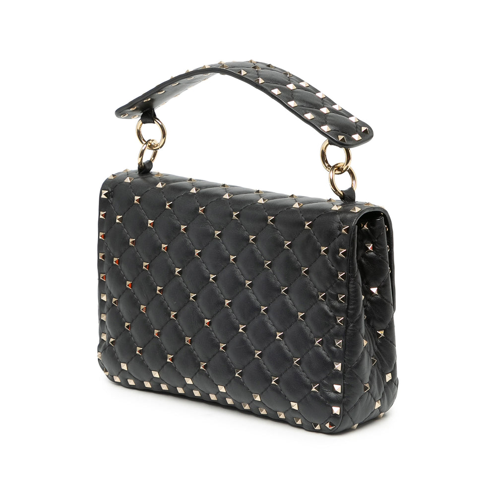 Valentino Sac à main VLTN Rockstud Spike Moyen Cuir d'agneau Noir – vue 2 – GABY PARIS