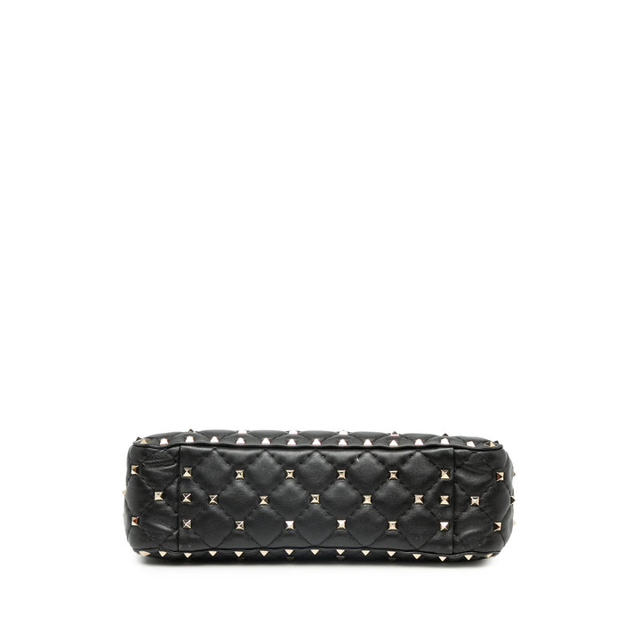 Valentino Sac à main VLTN Rockstud Spike Moyen Cuir d'agneau Noir – vue 3 – GABY PARIS