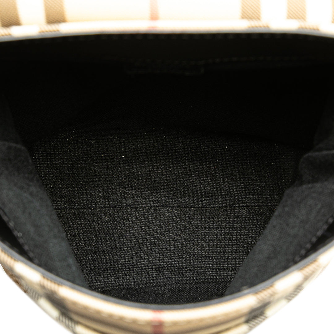 Burberry Sac bandoulière House Check à rabat Marron – vue 4 – GABY PARIS