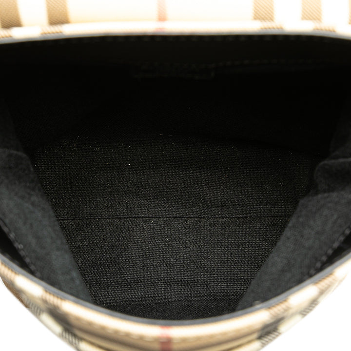 Burberry Sac bandoulière House Check à rabat Marron – vue 4 – GABY PARIS