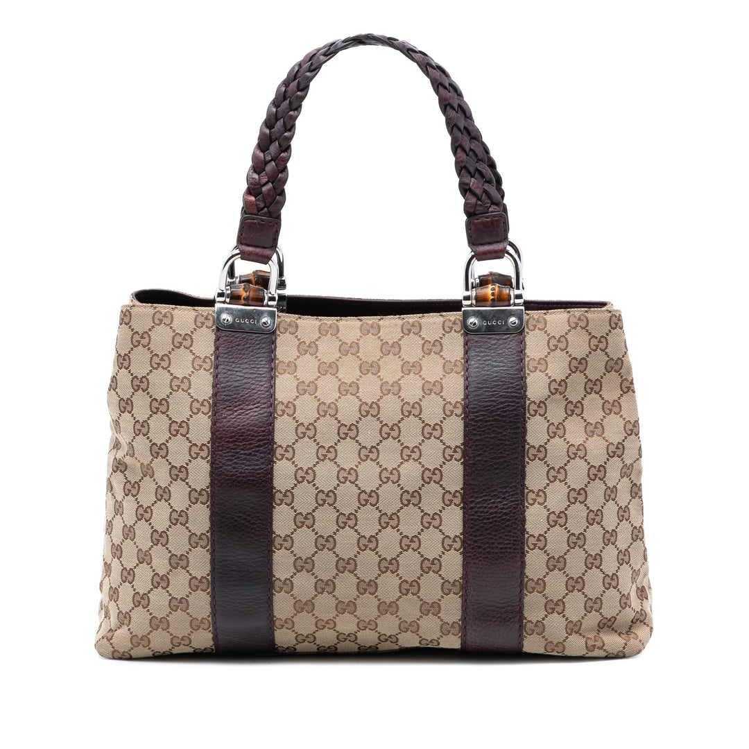 Gucci Medium GG Toile Bamboo Libeccio Cabas