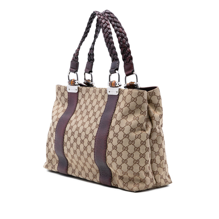 Gucci Medium GG Toile Bamboo Libeccio Cabas
