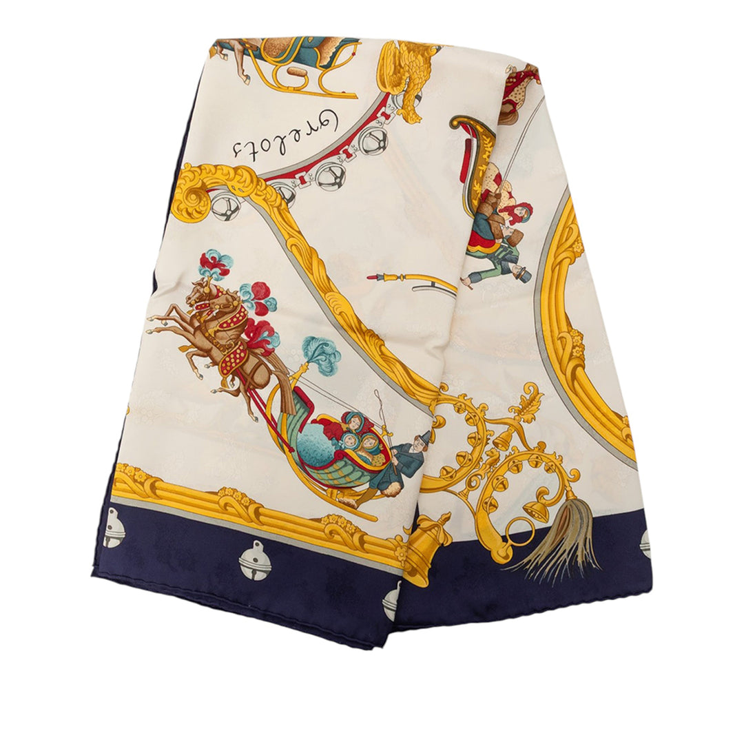 Hermès Plumes et Grelots Soie Foulard 90